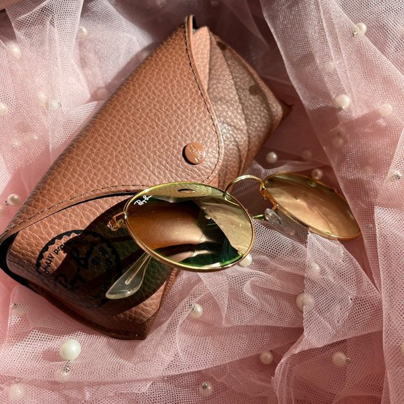 Ray-Ban Round Flash Lens Pink Sunglasses - Picture 3 of 3